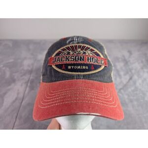 Legacy Jackson Hole Wyoming Trucker Hat Blue Denim Red Mesh Snapback Cap